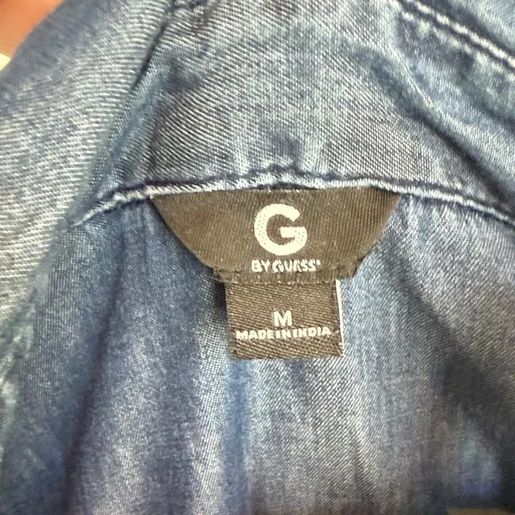 G by Guess Navy Denim Dress with Zipper Accents retro western boho✨ - Picture 2 of 10